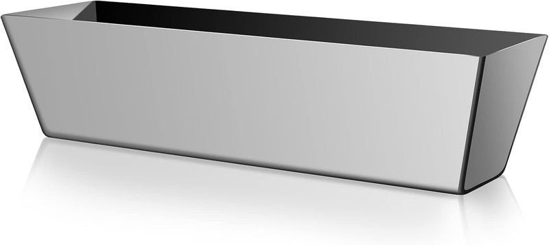 DEKEones Drywall Pan Mud, 12” Stainless Steel Watertight Reinforced Mud Pan, Tapered Sides, Drywall Tool Tray Bucket - Image 1